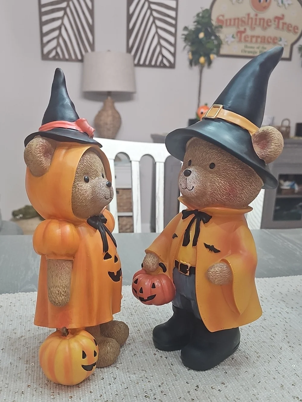 NWT! Set Of 2 Halloween TRICK OR TREAT Teddy Bear Girl & Boy Figures